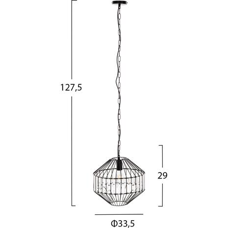 ΦΩΤΙΣΤΙΚΟ ΟΡΟΦΗΣ ΚΡΕΜΑΣΤΟ HM4092 ΜΕΤΑΛΛΙΚΟ ΜΑΥΡΟ ΚΑΠΕΛΟ Φ33,5x29-127,5Υεκ.