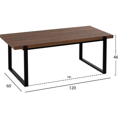 ΤΡΑΠΕΖΙ ΣΑΛΟΝΙΟΥ SHABEN HM9585.04 MDF ΚΑΡΥΔΙ ΞΥΛΟ-ΜΑΥΡΗ ΜΕΤΑΛΛΙΚΗ ΒΑΣΗ 120x56X45Yεκ.