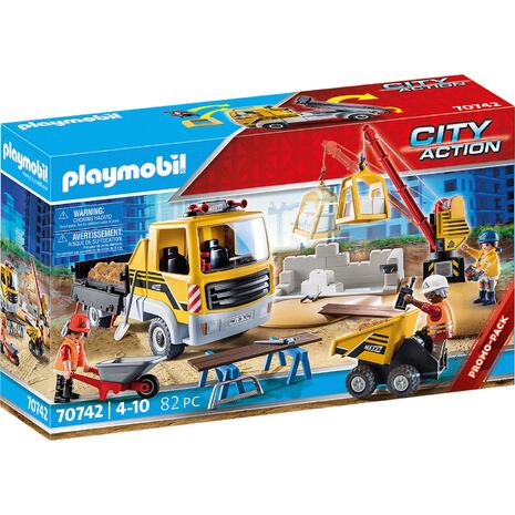 Playmobil City Action Εργοτάξιο Με Ανατρεπόμενο Φορτηγό (70742)