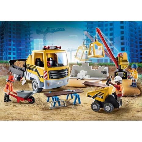 Playmobil City Action Εργοτάξιο Με Ανατρεπόμενο Φορτηγό (70742)