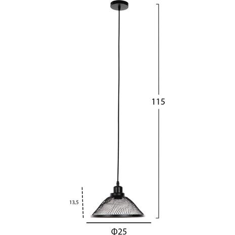 ΦΩΤΙΣΤΙΚΟ ΟΡΟΦΗΣ ΚΡΕΜΑΣΤΟ HM4102 ΜΑΥΡΟ ΜΕΤΑΛΛΙΚΟ ΚΑΠΕΛΟ Φ25x115Υεκ.