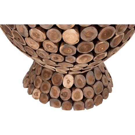 ΤΡΑΠΕΖΙ BAR ΣΤΡΟΓΓΥΛΟ LEEROY HM9806 KOMMATIA ΞΥΛΟΥ TEAK Φ900x103Υεκ.