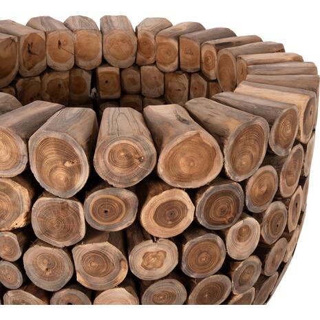 ΤΡΑΠΕΖΙ BAR ΣΤΡΟΓΓΥΛΟ LEEROY HM9806 KOMMATIA ΞΥΛΟΥ TEAK Φ900x103Υεκ.