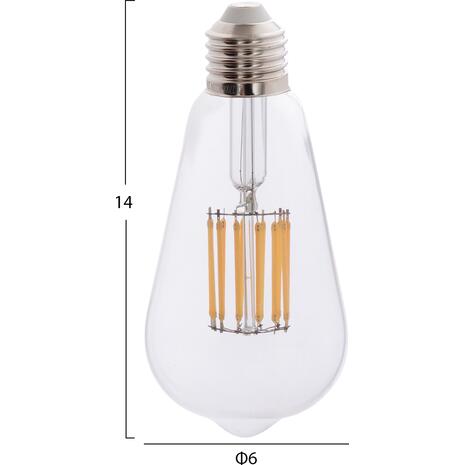 ΛΑΜΠΤΗΡΑΣ HM4189.01 LED FILAMENT 12W E27 2700K ΔΙΑΦΑΝΟΣ