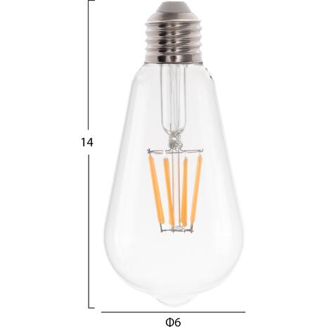 ΛΑΜΠΤΗΡΑΣ HM4188.01 LED FILAMENT 8W E27 DIMMABLE 3000K ΔΙΑΦΑΝΟΣ