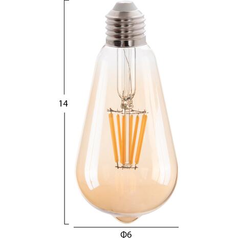 ΛΑΜΠΤΗΡΑΣ HM4188.02 LED FILAMENT 8W E27 DIMMABLE 3000K GOLD