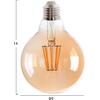 ΛΑΜΠΤΗΡΑΣ GLOBO LED FILAMENT 8W E27 3000K ΧΡΥΣΟ DIMMABLE HM4050.02