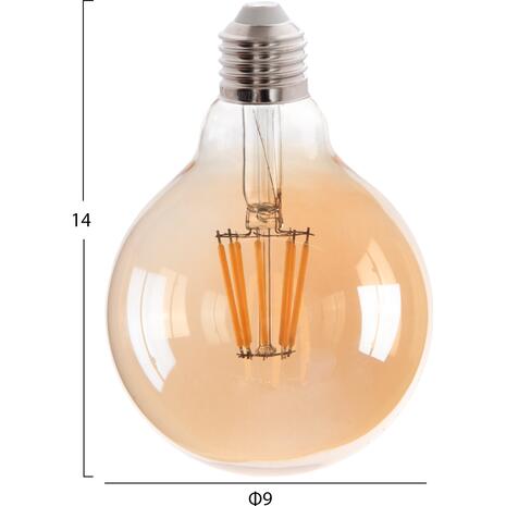ΛΑΜΠΤΗΡΑΣ GLOBO LED FILAMENT 8W E27 2700K ΧΡΥΣΟ DIMMABLE HM4050.02