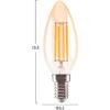 ΛΑΜΠΤΗΡΑΣ LED FILAMENT 4W E14 3000K ΧΡΥΣΟ DIMMABLE HM4048.02