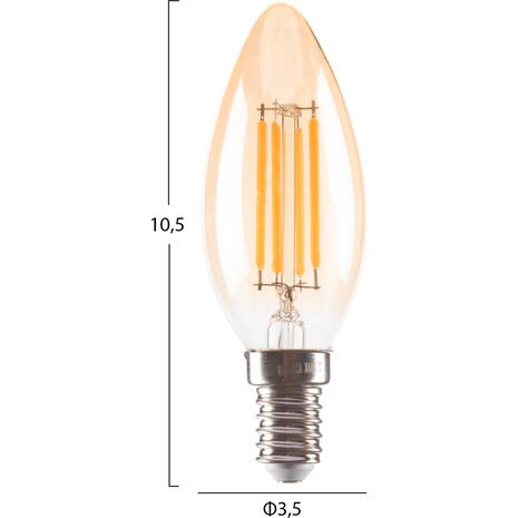 ΛΑΜΠΤΗΡΑΣ LED FILAMENT 4W E14 3000K ΧΡΥΣΟ DIMMABLE HM4048.02