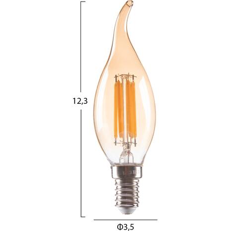 ΛΑΜΠΤΗΡΑΣ HM4047.02 ΣΤΥΛ ΦΛΟΓΑ LED FILAMENT 6W E14 3000K GOLD DIMMABLE