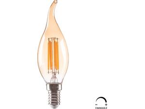 ΛΑΜΠΤΗΡΑΣ HM4047.02 ΣΤΥΛ ΦΛΟΓΑ LED FILAMENT 6W E14 3000K GOLD DIMMABLE