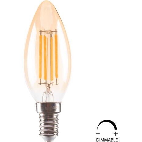 ΛΑΜΠΤΗΡΑΣ LED FILAMENT 4W E14 3000K ΧΡΥΣΟ DIMMABLE HM4048.02