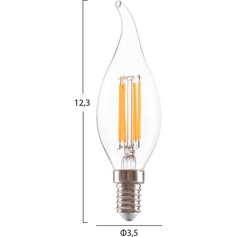 ΛΑΜΠΤΗΡΑΣ HM4047.01 ΣΤΥΛ ΦΛΟΓΑ LED FILAMENT 6W E14 3000K ΔΙΑΦΑΝΟ DIMMABLE