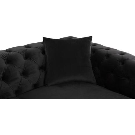 ΚΑΝΑΠΕΣ τ.CHESTERFIELD MOBAR HM3262.04 ΜΑΥΡΟ ΒΕΛΟΥΔΟ-ΜΕΤΑΛΛΙΚΑ ΠΟΔΙΑ 154x85x68Υεκ