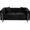 ΚΑΝΑΠΕΣ τ.CHESTERFIELD MOBAR HM3262.04 ΜΑΥΡΟ ΒΕΛΟΥΔΟ-ΜΕΤΑΛΛΙΚΑ ΠΟΔΙΑ 154x85x68Υεκ