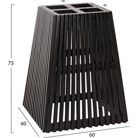 ΒΑΣΗ ΤΡΑΠΕΖΙΟΥ ΕΣΩΤ.ΧΩΡΟΥ ΤΕΤΡΑΓΩΝΗ FRANTZ HM9460.02 ΞΥΛΟ MINDI ΣΕ ΜΑΥΡΟ 60x60x75Y εκ.