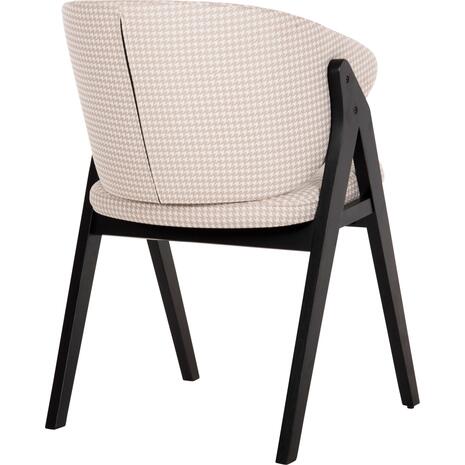 ΚΑΡΕΚΛΑ HANA HM9746.01 RUBBERWOOD ΣΕ ΜΑΥΡΟ ΧΡΩΜΑ-ΜΠΕΖ ΥΦΑΣΜΑ 55x60x84Yεκ. (σετ 2 τεμαχίων) (Μαύρο)