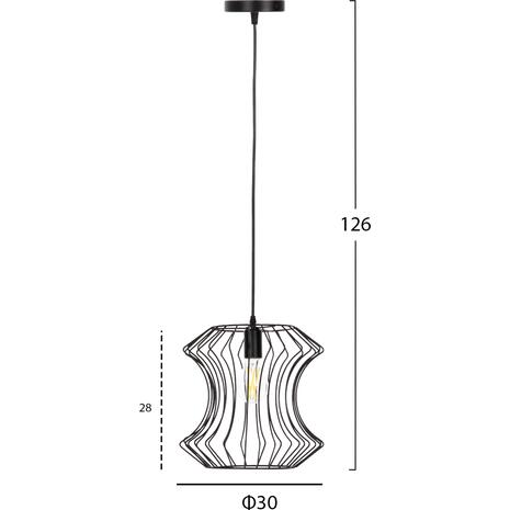 ΦΩΤΙΣΤΙΚΟ ΟΡΟΦΗΣ ΚΡΕΜΑΣΤΟ HM4112 ΜΑΥΡΟ ΜΕΤΑΛΛΟ Φ30x126Υεκ