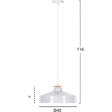 ΦΩΤΙΣΤΙΚΟ ΟΡΟΦΗΣ ΚΡΕΜΑΣΤΟ HM4159.02 ΛΕΥΚΟ ΜΕΤΑΛΛΙΚΟ ΚΑΠΕΛΟ Φ40x116Υεκ