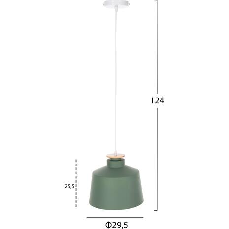 ΦΩΤΙΣΤΙΚΟ ΟΡΟΦΗΣ ΚΡΕΜΑΣΤΟ HM4158.05 ΠΡΑΣΙΝΟ ΚΑΠΕΛΟ ΑΛΟΥΜΙΝΙΟΥ Φ30x123,5Υεκ