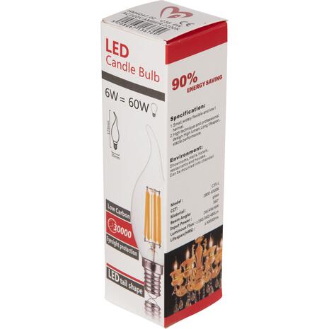 ΛΑΜΠΤΗΡΑΣ HM4047.02 ΣΤΥΛ ΦΛΟΓΑ LED FILAMENT 6W E14 3000K GOLD DIMMABLE