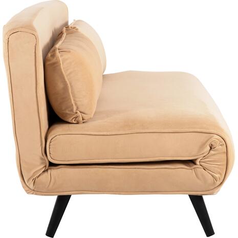 ΚΑΝΑΠΕΣ ΚΡΕΒΑΤΙ 2 ΑΤΟΜΩΝ ASMA HM3077.17 ΜΕ ΒΕΛΟΥΔΟ ΜΠΕΖ 140x80x77Yεκ.