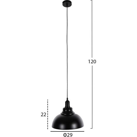 ΦΩΤΙΣΤΙΚΟ ΟΡΟΦΗΣ ΚΡΕΜΑΣΤΟ HM4163 ΜΑΥΡΟ ΜΕΤΑΛΛΙΚΟ ΚΑΠΕΛΟ Φ29x120Υεκ