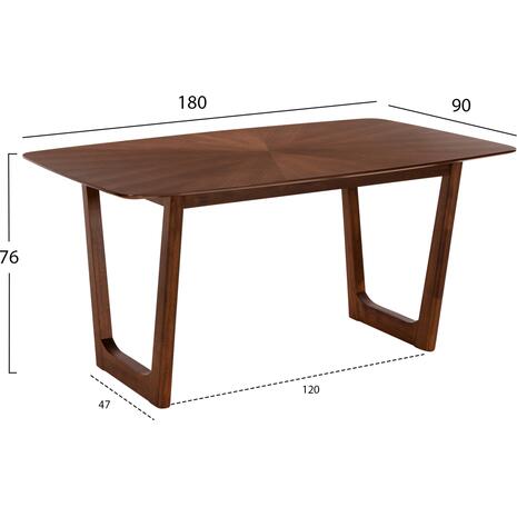 ΤΡΑΠΕΖΙ ΤΡΑΠΕΖΑΡΙΑΣ RINER ΟΡΘΟΓΩΝΙΟ HM9745 MDF ΜΕ ΚΑΠΛΑΜΑ ΚΑΡΥΔΙΑΣ 180x90x76εκ.