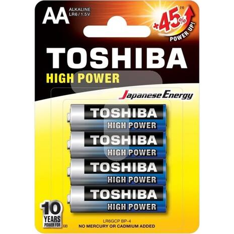 Αλκαλικές μπαταρίες TOSHIBA AA LR6 τεμάχια 4