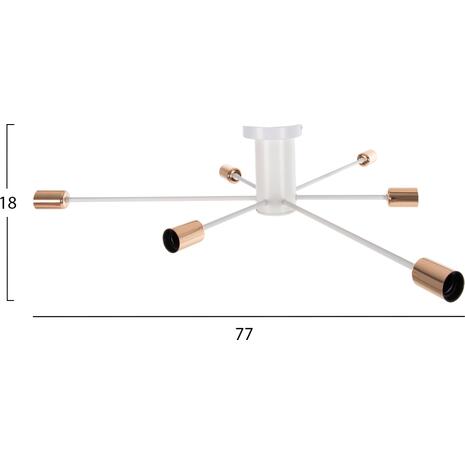 ΦΩΤΙΣΤΙΚΟ ΟΡΟΦΗΣ ΚΡΕΜΑΣΤΟ 6-ΦΩΤΟ HM4123 ΛΕΥΚΟ ΜΕΤΑΛΛΟ 77x77x18Υ εκ.