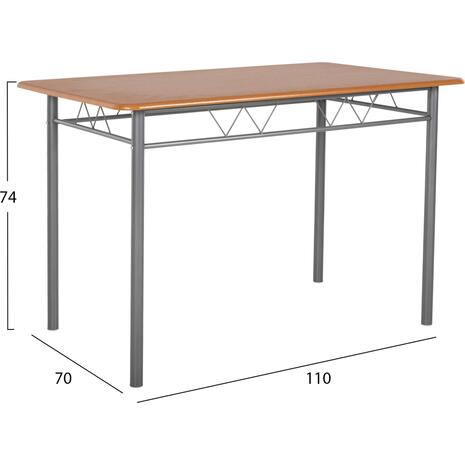 ΣΕΤ ΤΡΑΠΕΖΑΡΙΑΣ 5ΤΜΧ PEARY HM9416.02 ΜΕΤΑΛΛΟ ΑΣΗΜΙ-MDF ΣΟΝΑΜΑ 110x70x74Yεκ.