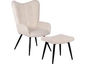 ΠΟΛΥΘΡΟΝΑ ΜΠΕΡΖΕΡΑ CRAWLEY ΜΕ ΥΠΟΠΟΔΙΟ HM8918.25 ΥΦΑΣΜΑ ΜΠΟΥΚΛΕ ΛΕΥΚΟ 70x74x105Y εκ. (Λευκό)