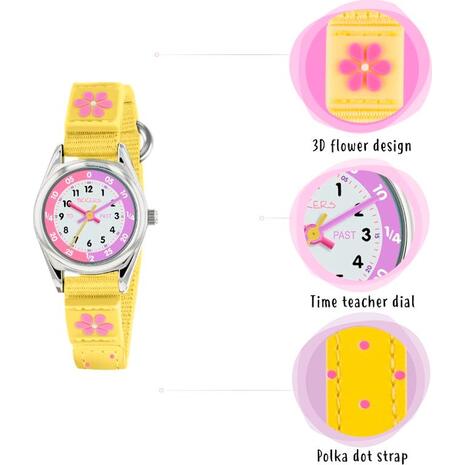 Ρολόι παιδικό Tikkers Time Teacher Yellow Strap (TK0155)