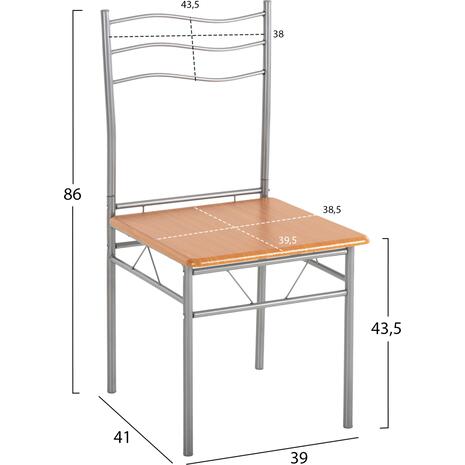 ΣΕΤ ΤΡΑΠΕΖΑΡΙΑΣ 5ΤΜΧ PEASY HM9415.02 ΜΕΤΑΛΛΟ ΑΣΗΜΙ-MDF SONAMA 110x60x75Υεκ