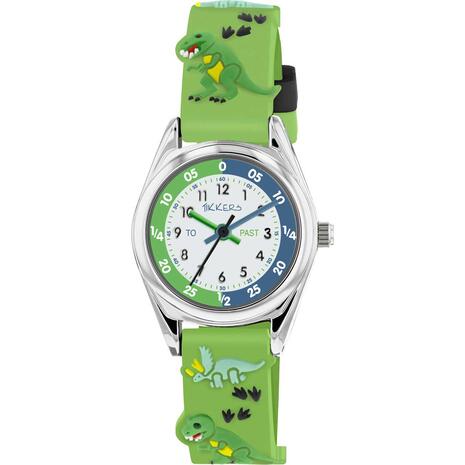 Ρολόι παιδικό Tikkers Time Teacher Green Strap Dinosaur (TK0207)