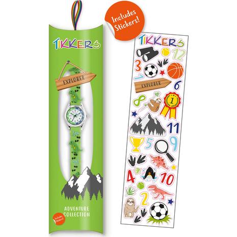 Ρολόι παιδικό Tikkers Time Teacher Green Strap Dinosaur (TK0207)