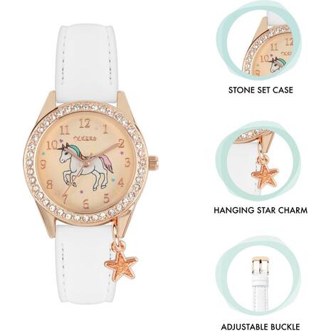 Ρολόι παιδικό Tikkers White Strap Unicorn (Includes Purse & Necklace) (ATK1063)