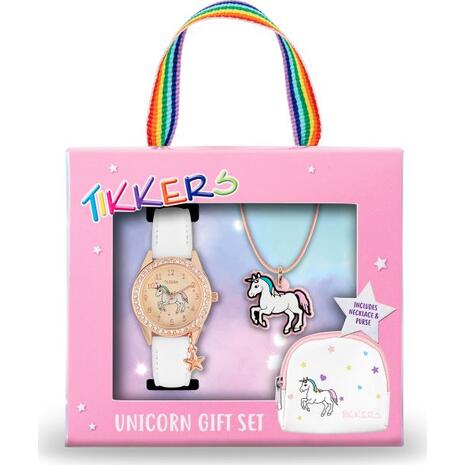 Ρολόι παιδικό Tikkers White Strap Unicorn (Includes Purse & Necklace) (ATK1063)