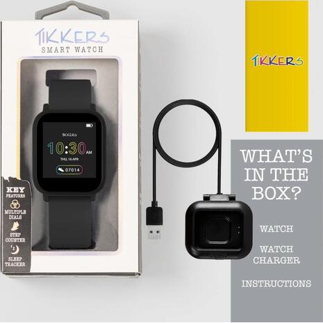 Smartwatch Tikkers Teen Series 10 Black Silicone Strap (TKS10-0004)