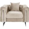 ΠΟΛΥΘΡΟΝΑ τ.CHESTERFIELD MOBAR HM3261.02 ΚΡΕΜ ΒΕΛΟΥΔΟ-ΜΕΤΑΛΛΙΚΑ ΠΟΔΙΑ 99x86,5x77Υεκ. (Μπεζ)