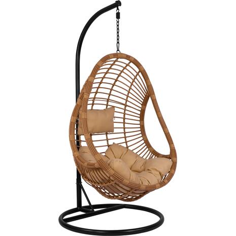 ΚΡΕΜΑΣΤΗ ΠΟΛΥΘΡΟΝΑ ΦΩΛΙΑ CALLIE HM5541.01 ΜΕ WICKER & ΜΑΞΙΛΑΡΙΑ ΜΠΕΖ Φ95Χ195Υ εκ.