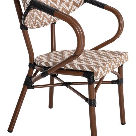 ΠΟΛΥΘΡΟΝΑ BAMBOO LOOK HM5861.03 ΚΑΦΕ-ΛΕΥΚΟ 58.5x58x82Υεκ.