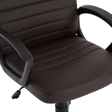 ΚΑΡΕΚΛΑ ΓΡΑΦΕΙΟΥ THEONI HM1189.02 PU ΔΕΡΜΑ ΚΑΦΕ ΧΡΩΜΑ-ΜΑΥΡΑ ΜΠΡΑΤΣΑ 55x65x100Υεκ. (Καφέ)
