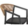 ΣΚΑΜΠΟ ΑΛΟΥΜΙΝΙΟΥ HM5892.15 ΜΕΣΑΙΟΥ ΥΨΟΥΣ RATTAN & TEXTLINE ΜΑΥΡΟ ΜΠΕΖ 55x56,5x99Υ
