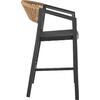 ΣΚΑΜΠΟ ΑΛΟΥΜΙΝΙΟΥ HM5892.15 ΜΕΣΑΙΟΥ ΥΨΟΥΣ RATTAN & TEXTLINE ΜΑΥΡΟ ΜΠΕΖ 55x56,5x99Υ