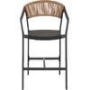 ΣΚΑΜΠΟ ΑΛΟΥΜΙΝΙΟΥ HM5892.15 ΜΕΣΑΙΟΥ ΥΨΟΥΣ RATTAN & TEXTLINE ΜΑΥΡΟ ΜΠΕΖ 55x56,5x99Υ