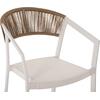 ΣΚΑΜΠΟ ΑΛΟΥΜΙΝΙΟΥ HM5892.12 ΜΕΣΑΙΟΥ ΥΨΟΥΣ RATTAN & TEXTLINE ΛΕΥΚΟ ΜΠΕΖ 55x56,5x99Y