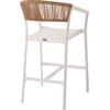 ΣΚΑΜΠΟ ΑΛΟΥΜΙΝΙΟΥ HM5892.12 ΜΕΣΑΙΟΥ ΥΨΟΥΣ RATTAN & TEXTLINE ΛΕΥΚΟ ΜΠΕΖ 55x56,5x99Y