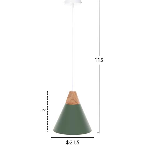 ΦΩΤΙΣΤΙΚΟ ΟΡΟΦΗΣ ΚΡΕΜΑΣΤΟ HM4152 ΠΡΑΣΙΝΟ ΜΕΤΑΛΛΙΚΟ ΚΑΠΕΛΟ Φ21,5x115Υ εκ.